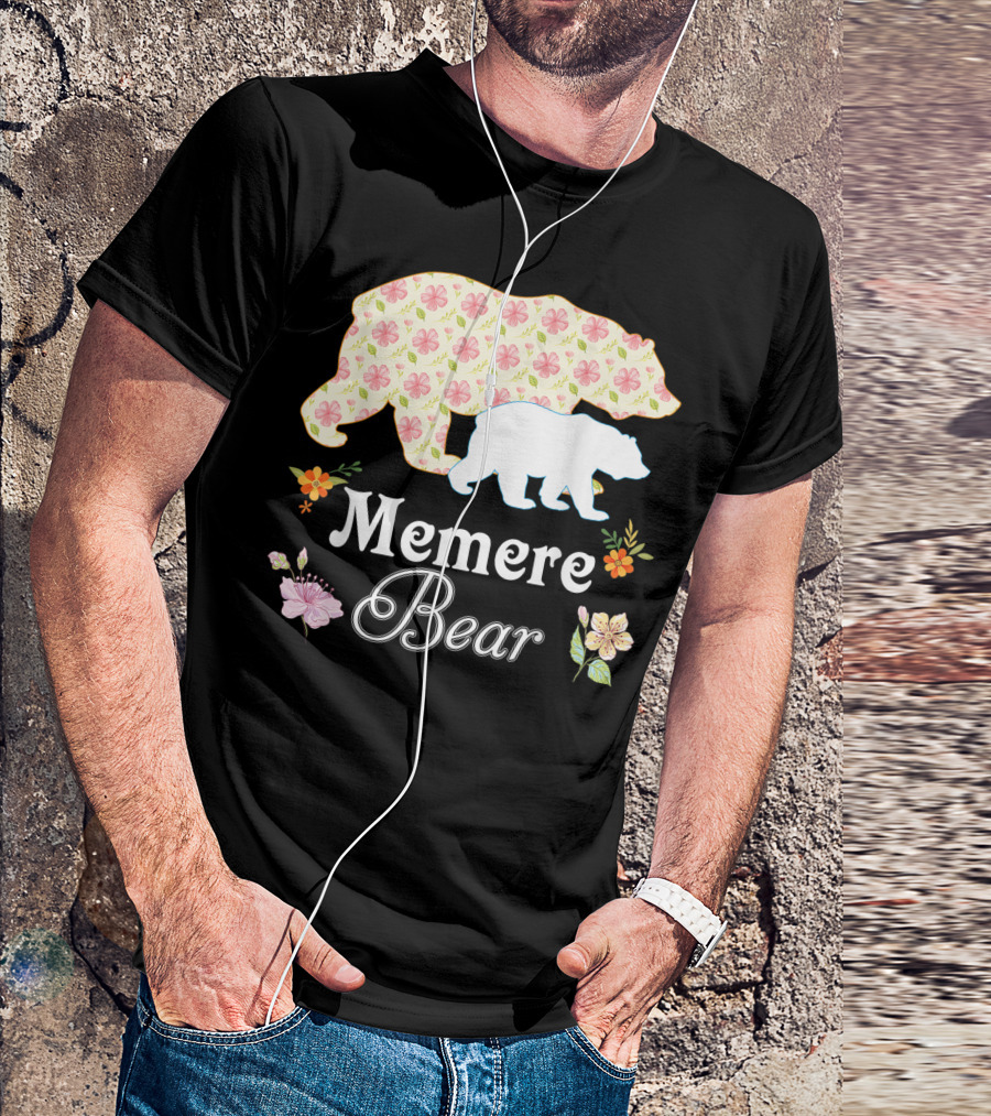 Memere Bear Floral Mommy Grandma Mother T-Shirt