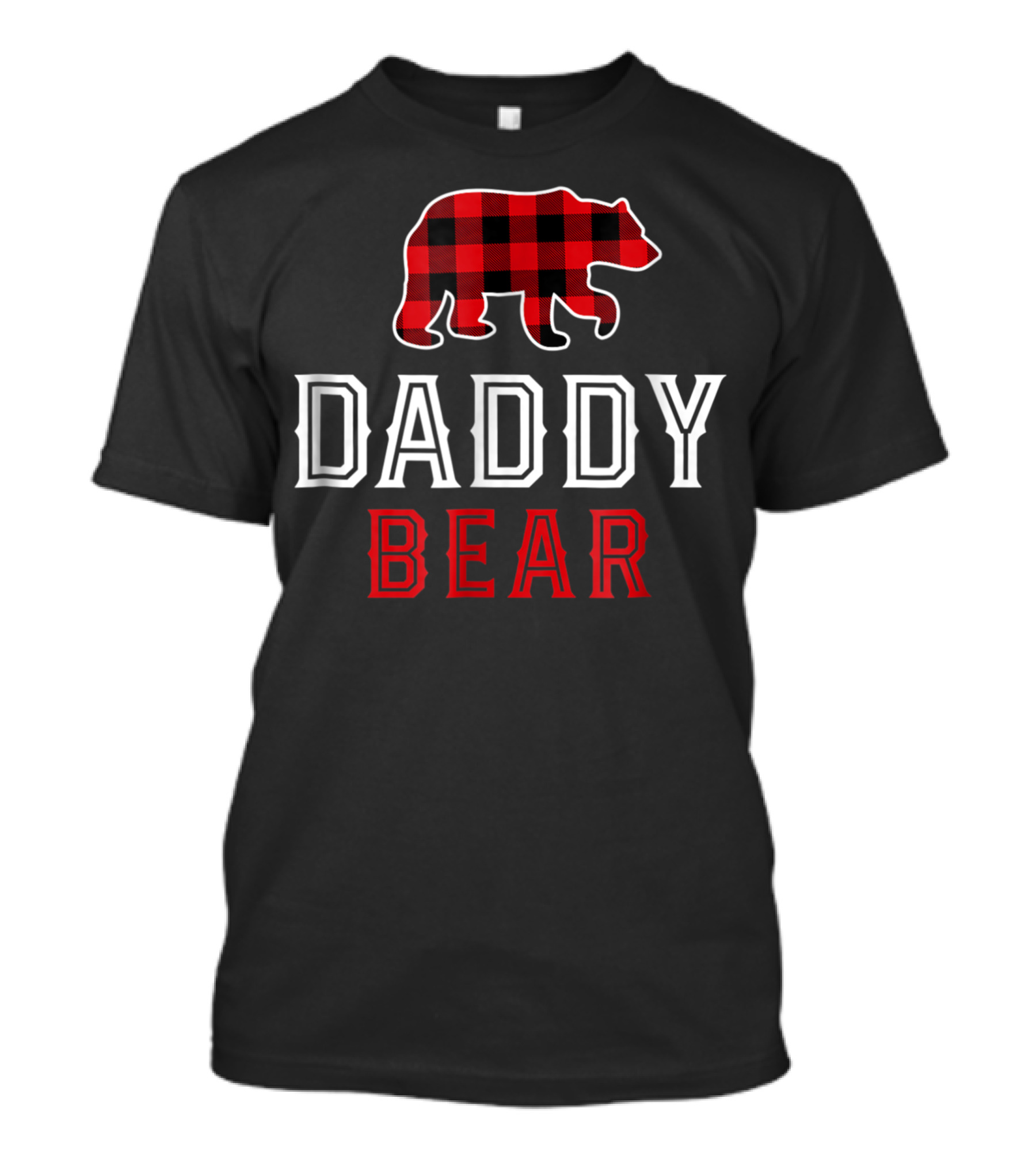 Daddy Bear Red Plaid Buffalo Bear Mens T-Shirt
