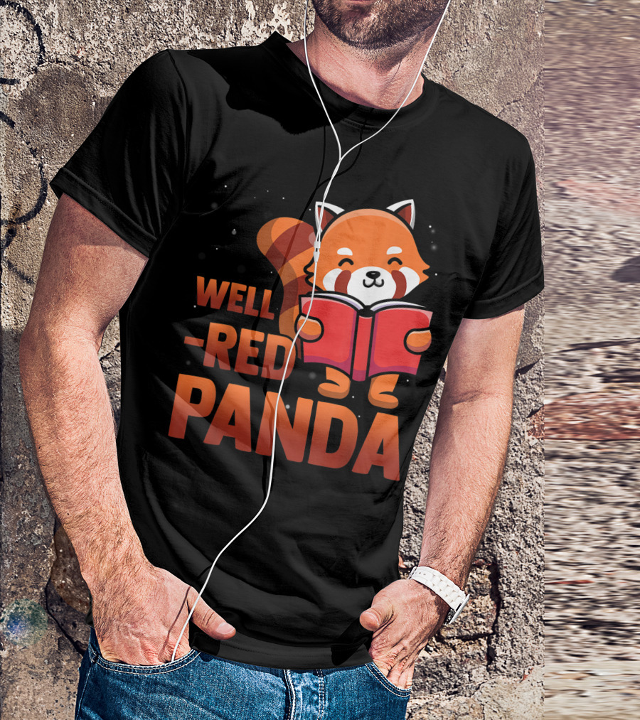 Well-Read Red Panda Book Nerd Standout T-Shirt
