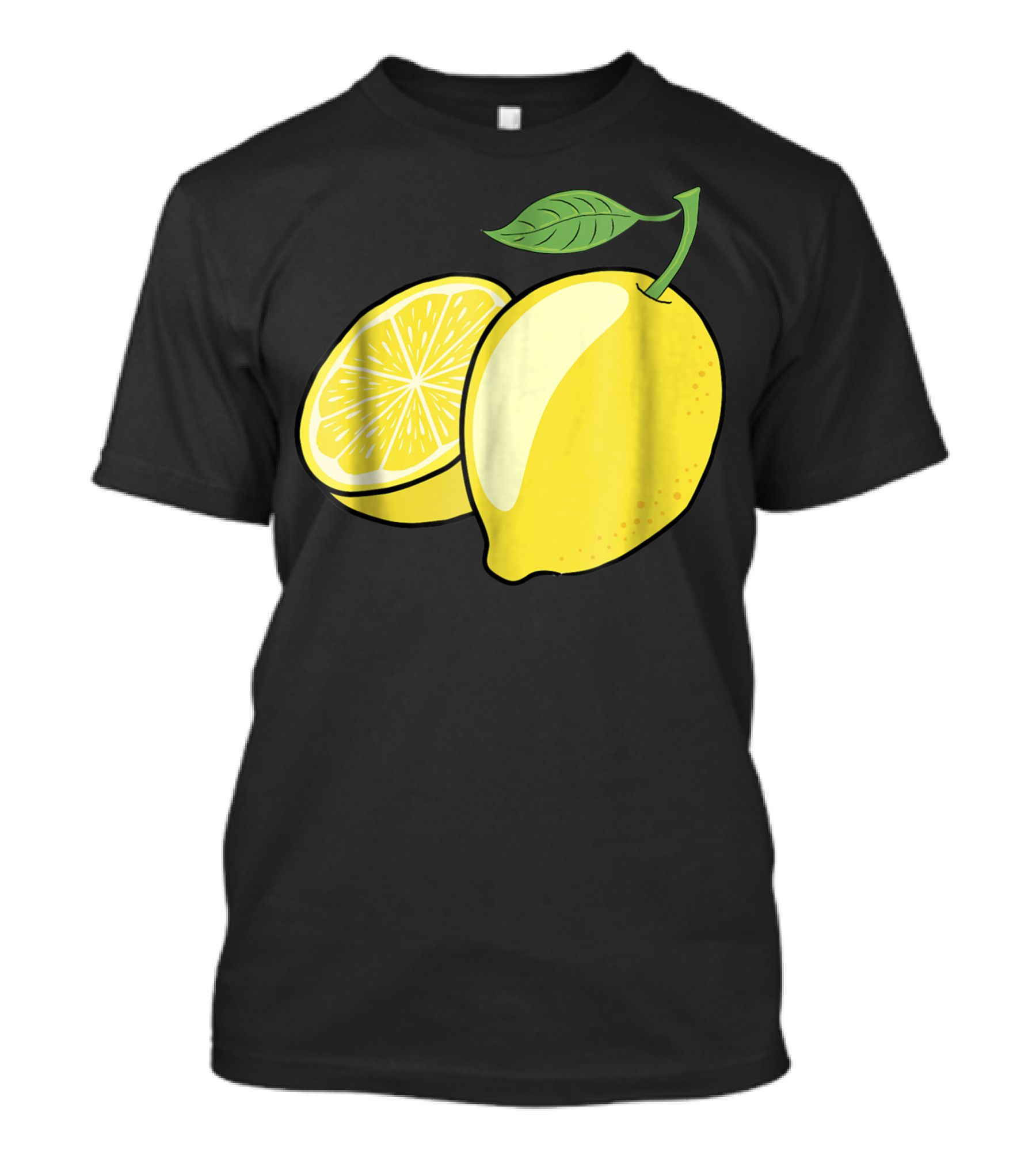 Lemon Whole And Sliced With Green Leaf T-Shirt