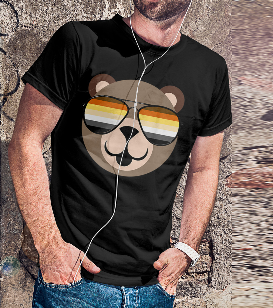 Mens Gay Bear Pride Sunglasses Bear Flag Icon For Gay Bears T-Shirt