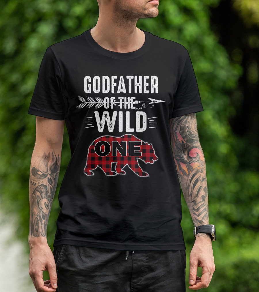 Godfather Of The Wild One Bear Lumberjack 1st Birthday T-Shirt