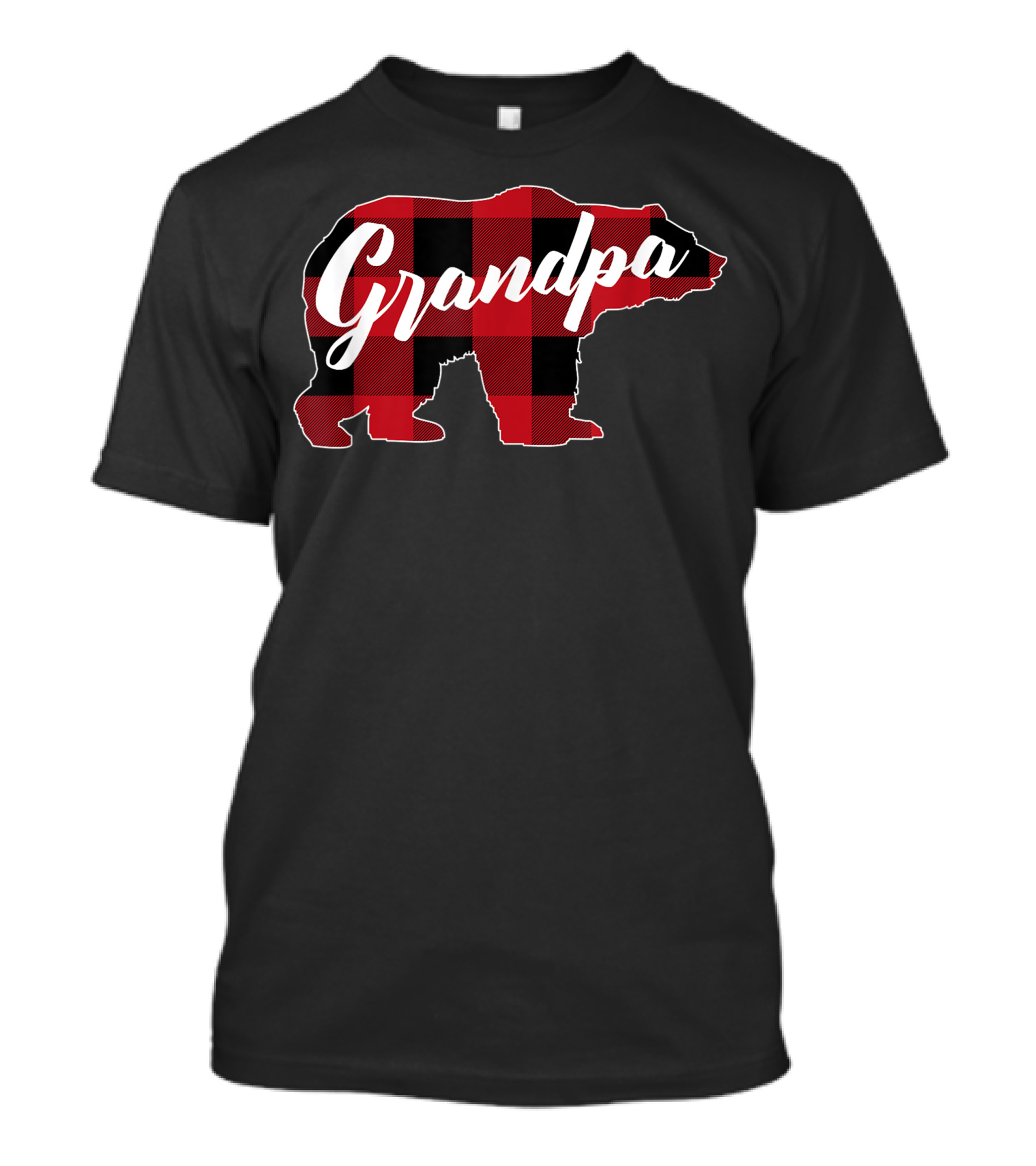 Grandpa Bear Red Plaid Buffalo T-Shirt