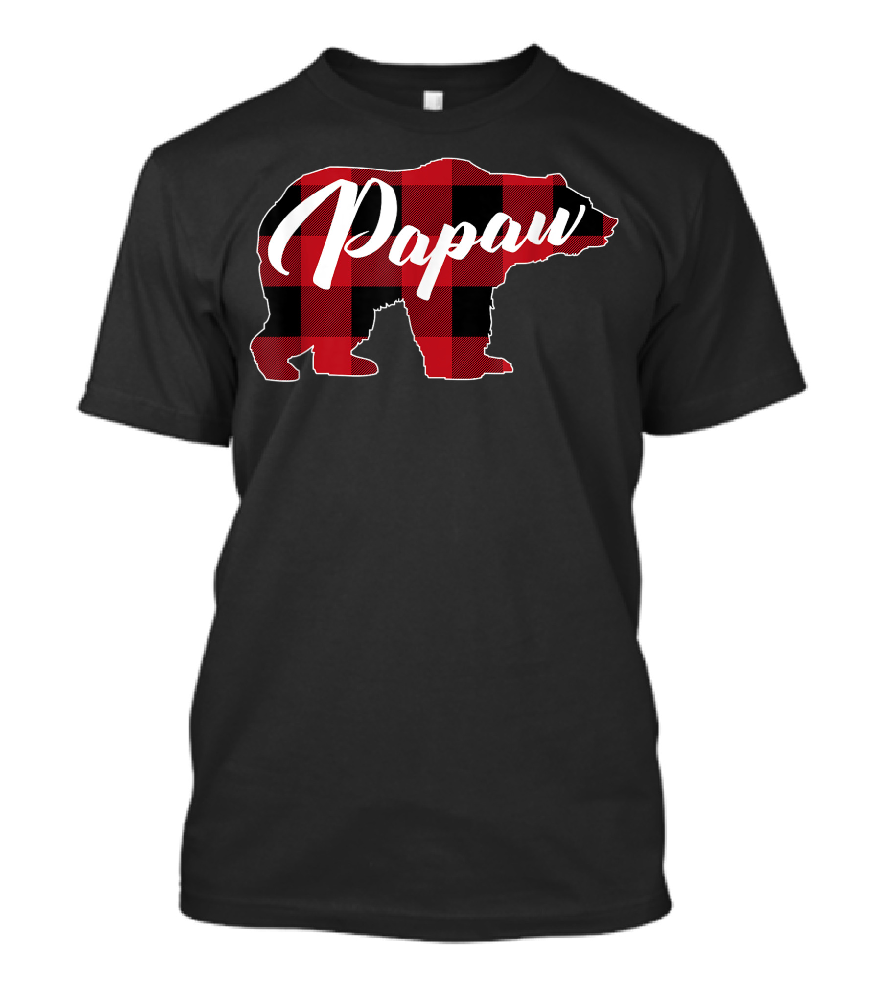 Pawpaw Red Plaid Buffalo Bear T-Shirt