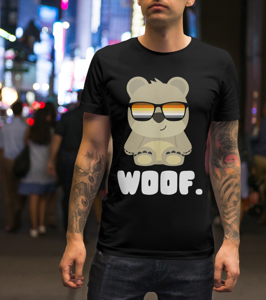 Woof Mens Gay Bear With Sunglasses T-Shirt