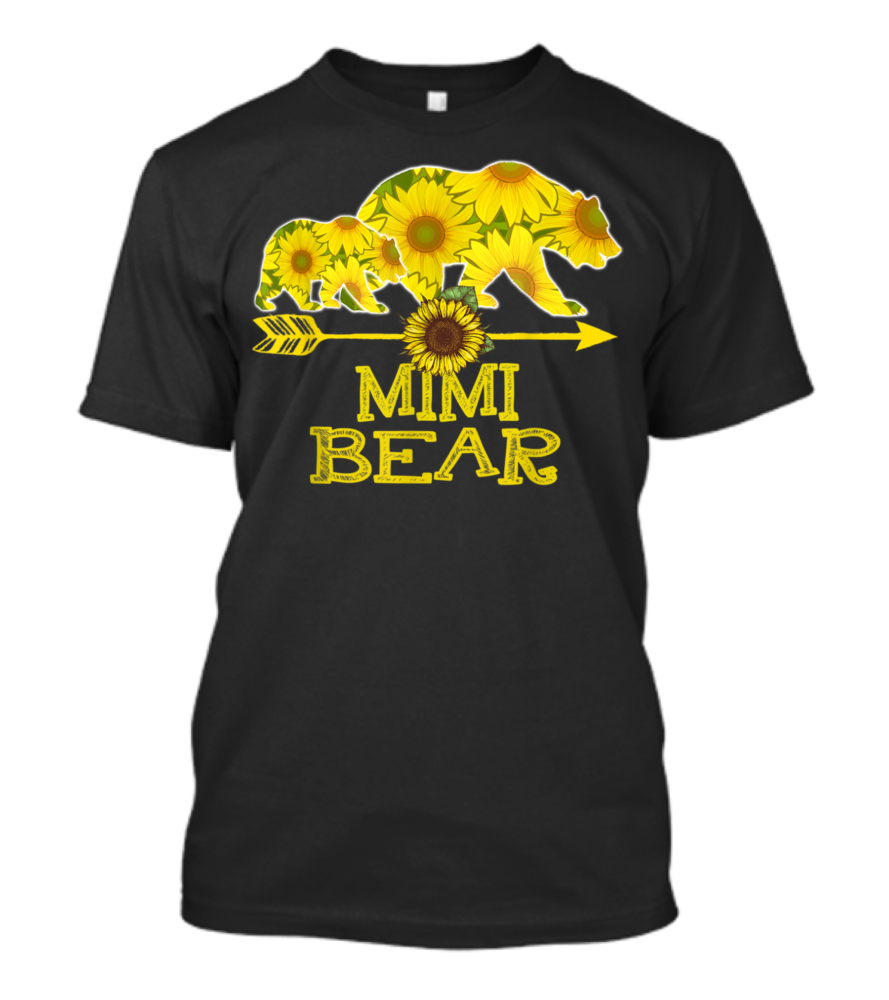 Mimi Bear Sunflower Arrow Mother Father T-Shirt