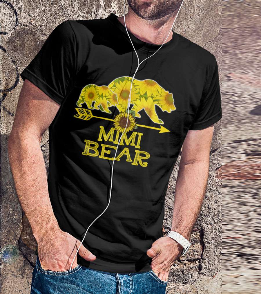 Mimi Bear Sunflower Arrow Mother Father T-Shirt