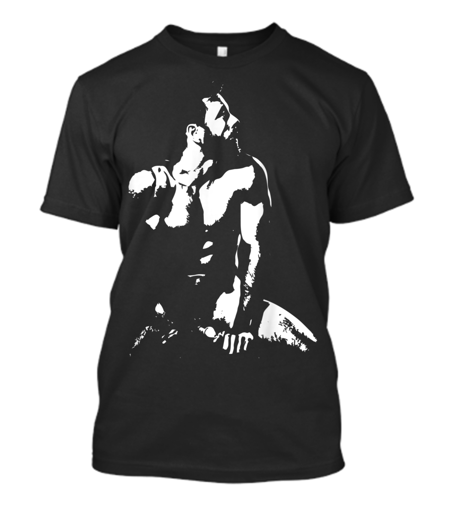 Muscle Bear Silhouette Art Featuring Strong Bearded Figure T-Shirt