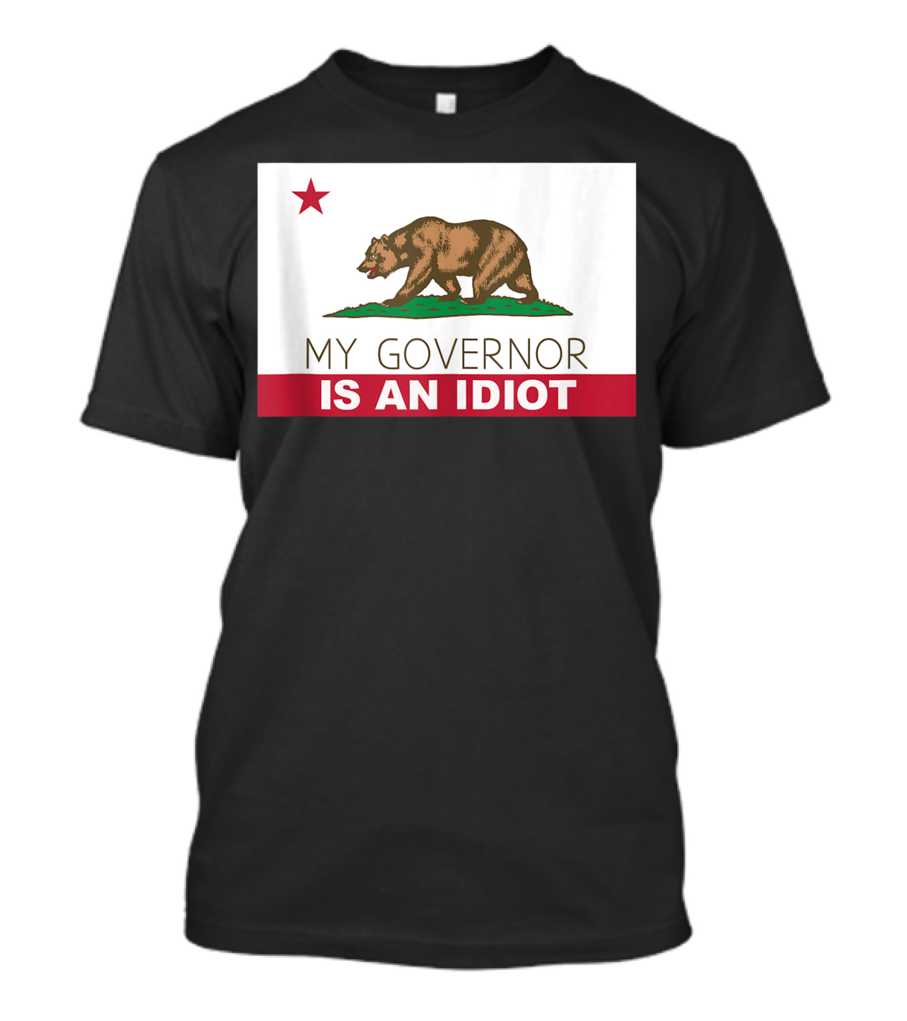 My Governor Is An Idiot Bear California State Flag T-Shirt