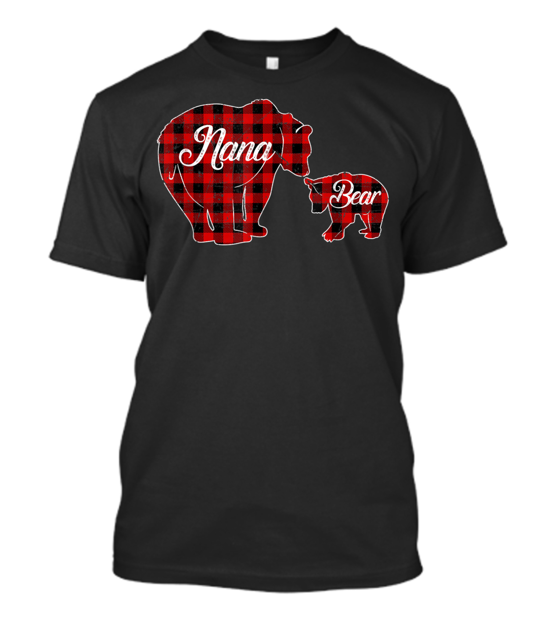 Nana Bear Buffalo Plaid Family Bears T-Shirt