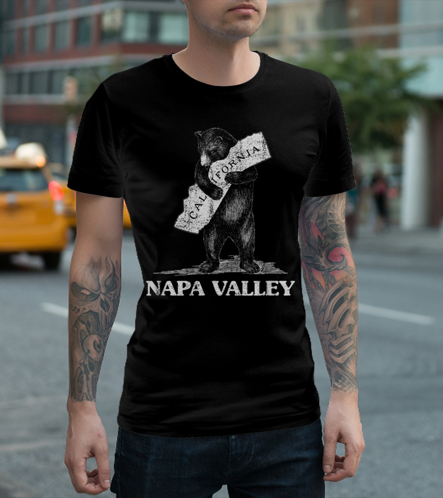 Napa Valley California Bear Hugging State Vintage T-Shirt