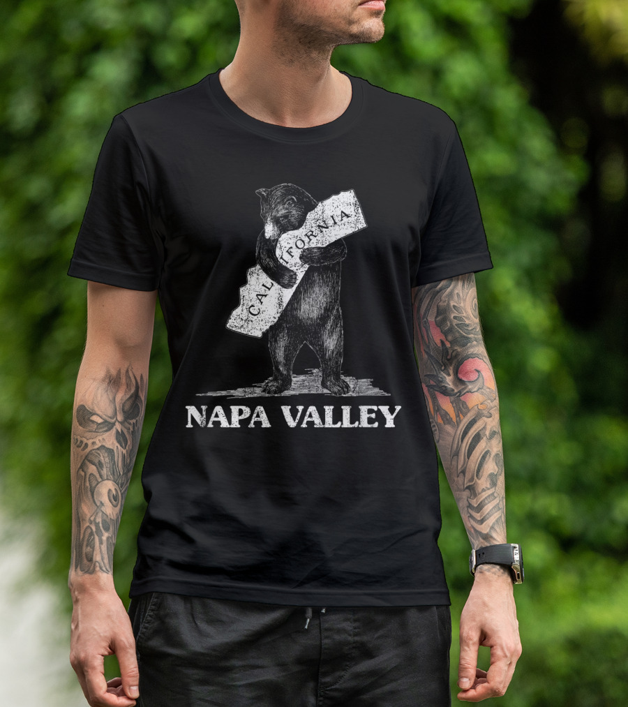 Napa Valley California Bear Hugging State Vintage T-Shirt