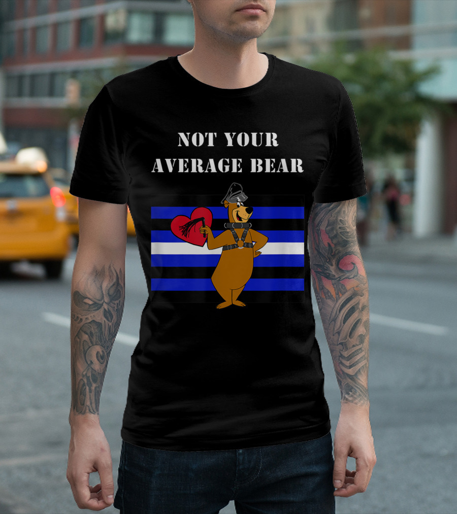 Yogi Bear Not Your Average Bear Leather Pride Gay Pride Flag T-Shirt