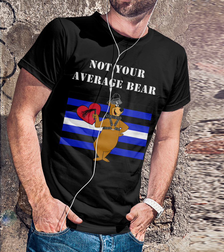 Yogi Bear Not Your Average Bear Leather Pride Gay Pride Flag T-Shirt