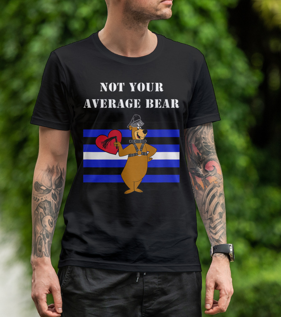 Yogi Bear Not Your Average Bear Leather Pride Gay Pride Flag T-Shirt