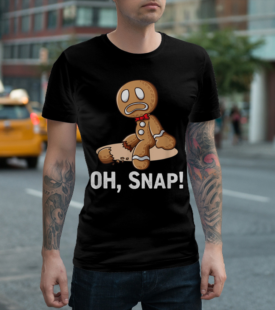 Oh Snap Gingerbread Man Cookie with Broken Leg T-Shirt