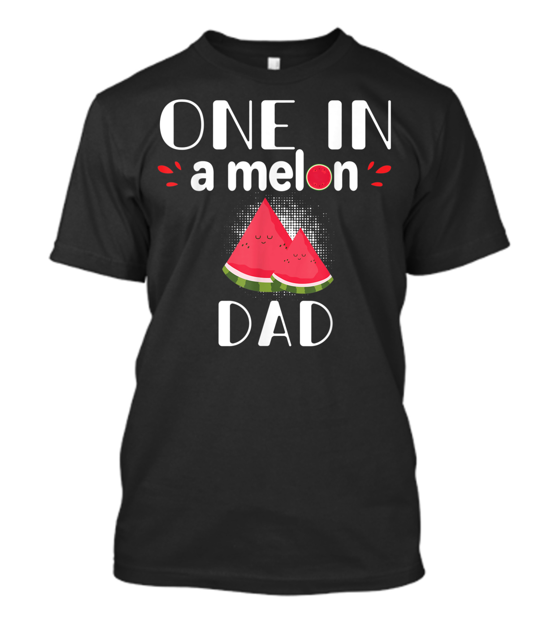 One In A Melon Dad Watermelon Slices Cute Family T-Shirt