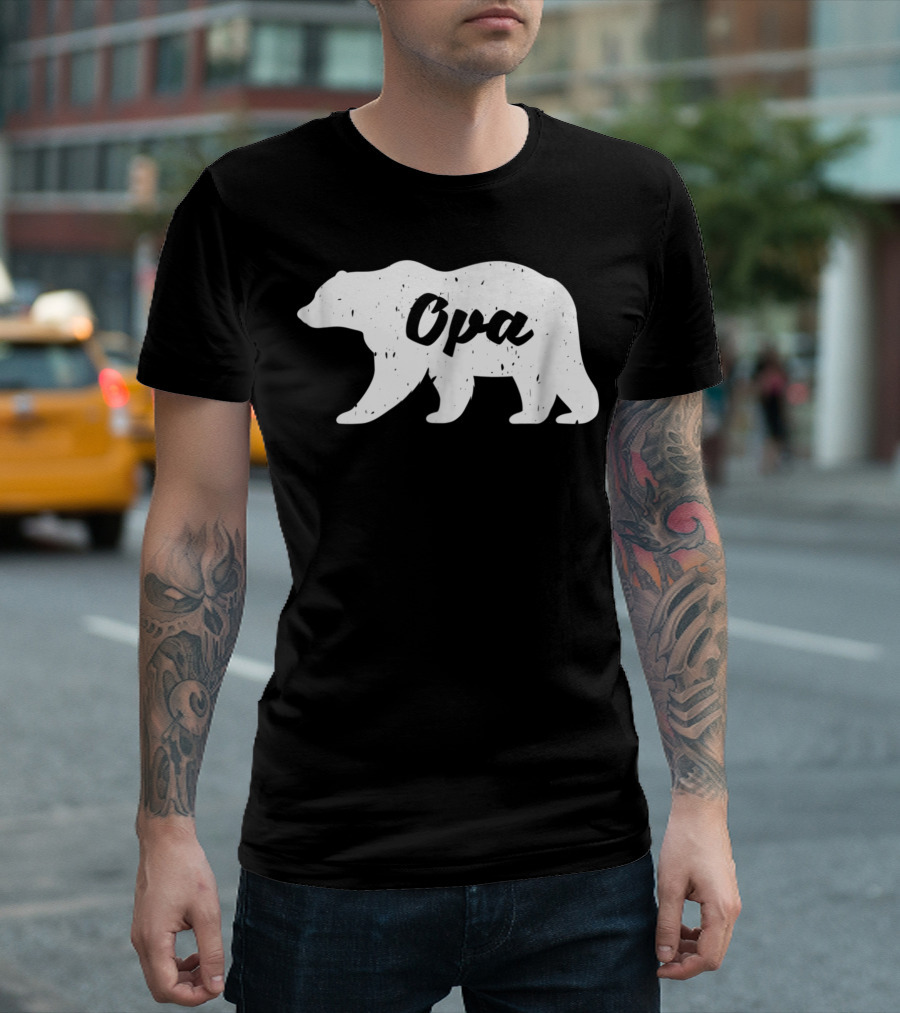 Opa Bear Silhouette Rustic T-Shirt