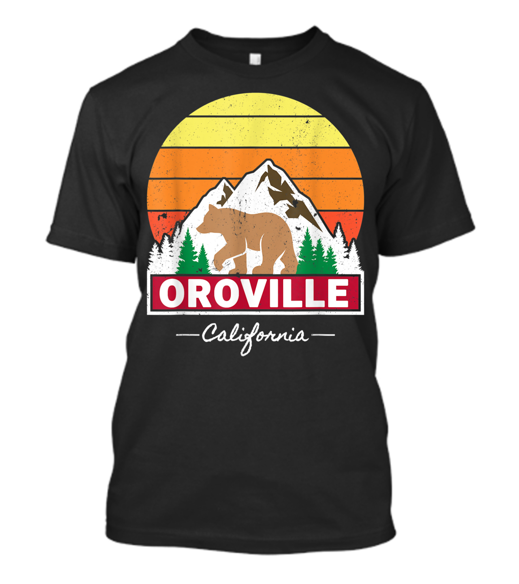 Oroville California Bear Mountains Sunset Vintage Family Group T-Shirt