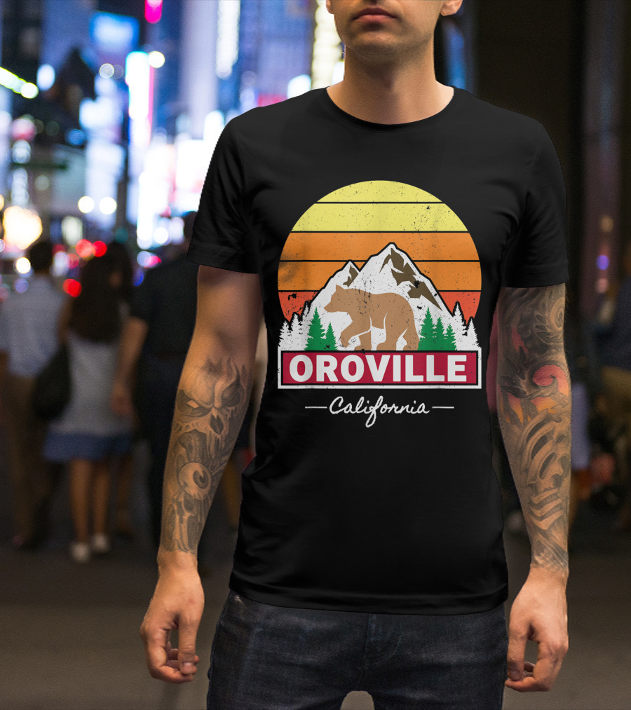 Oroville California Bear Mountains Sunset Vintage Family Group T-Shirt