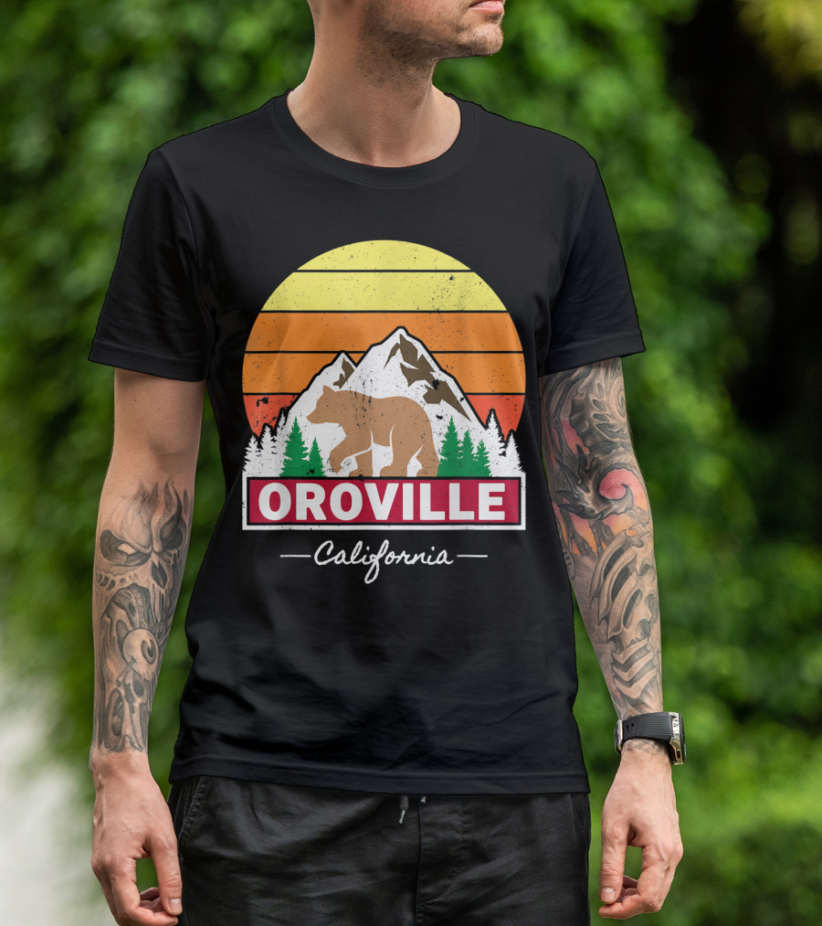 Oroville California Bear Mountains Sunset Vintage Family Group T-Shirt