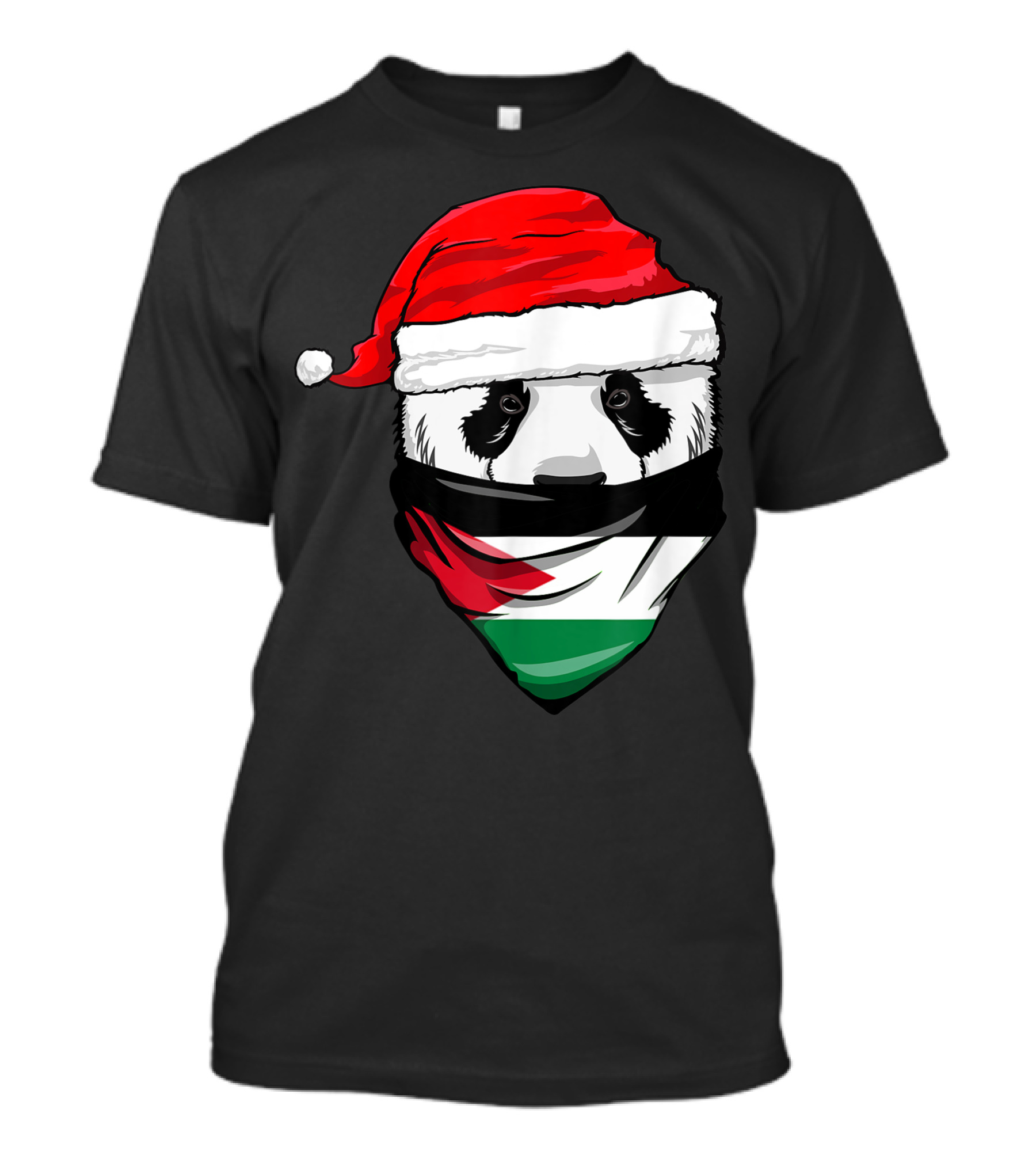 Panda Santa Hat Jordan Flag Bandana T-Shirt