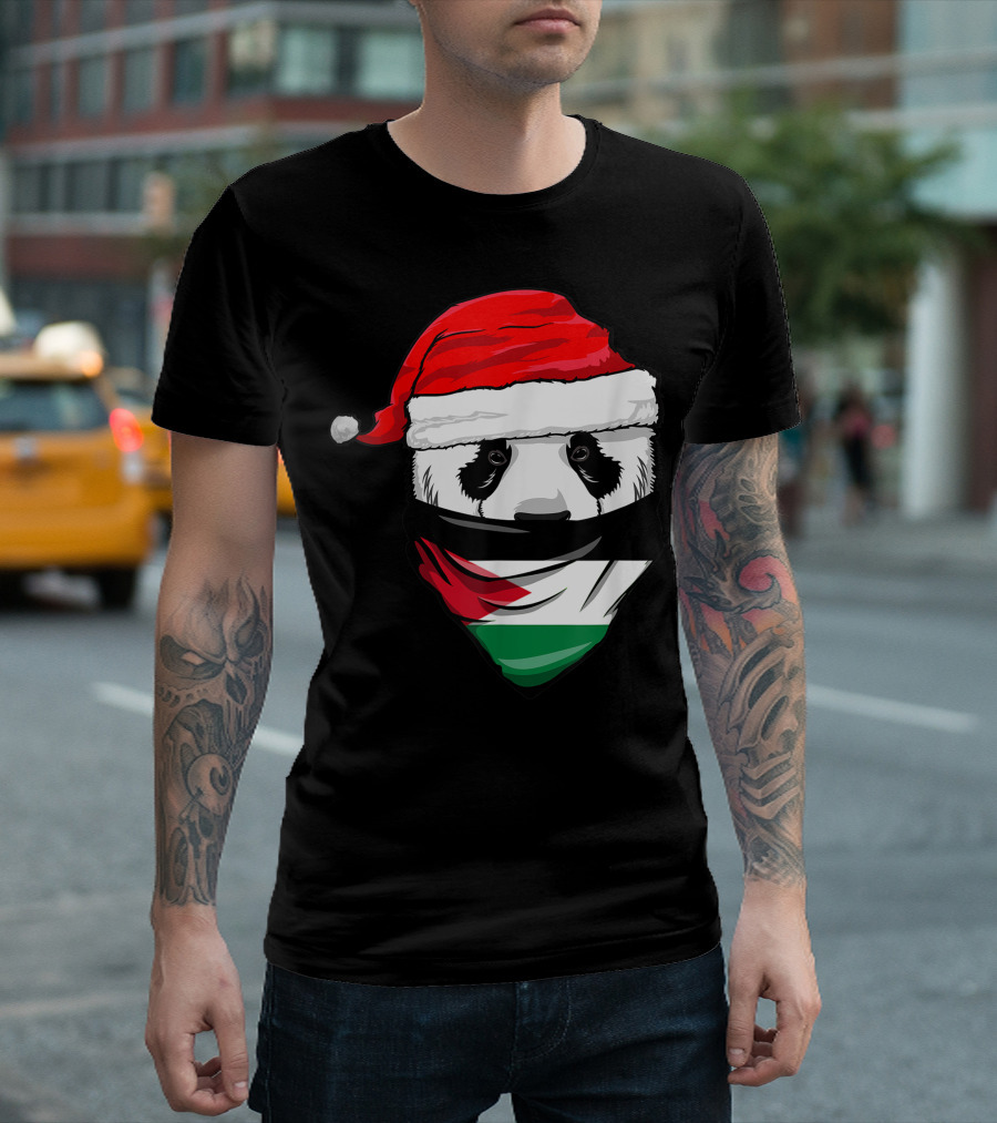 Panda Santa Hat Jordan Flag Bandana T-Shirt