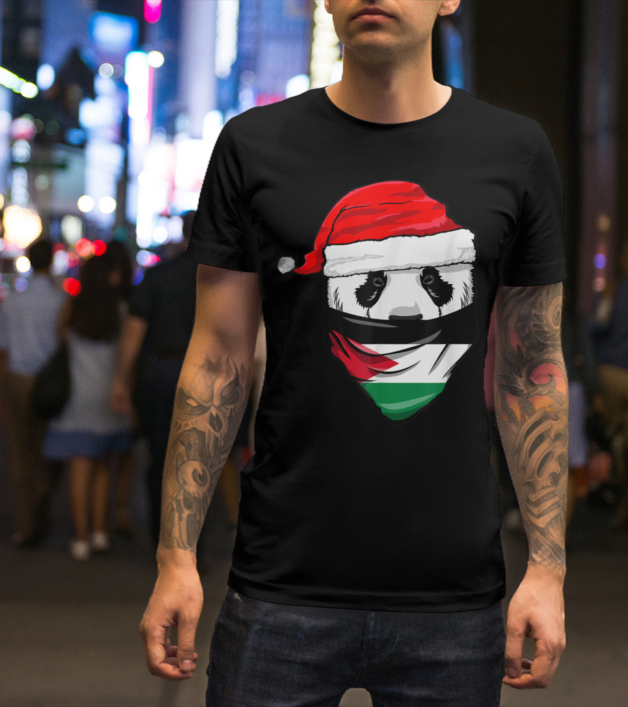 Panda Santa Hat Jordan Flag Bandana T-Shirt