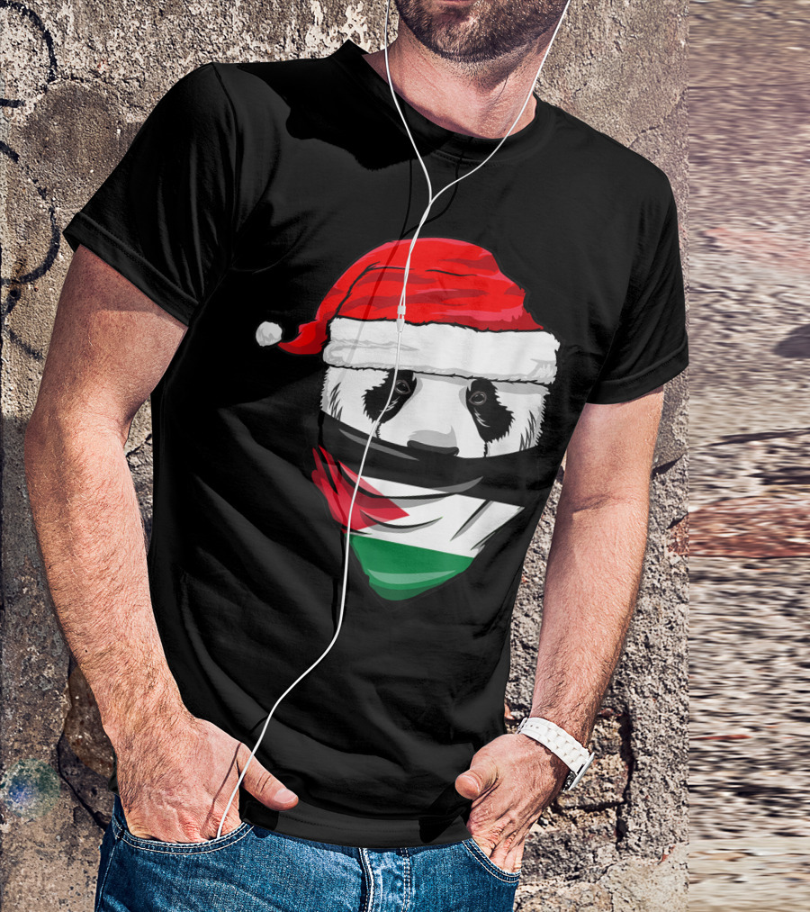 Panda Santa Hat Jordan Flag Bandana T-Shirt