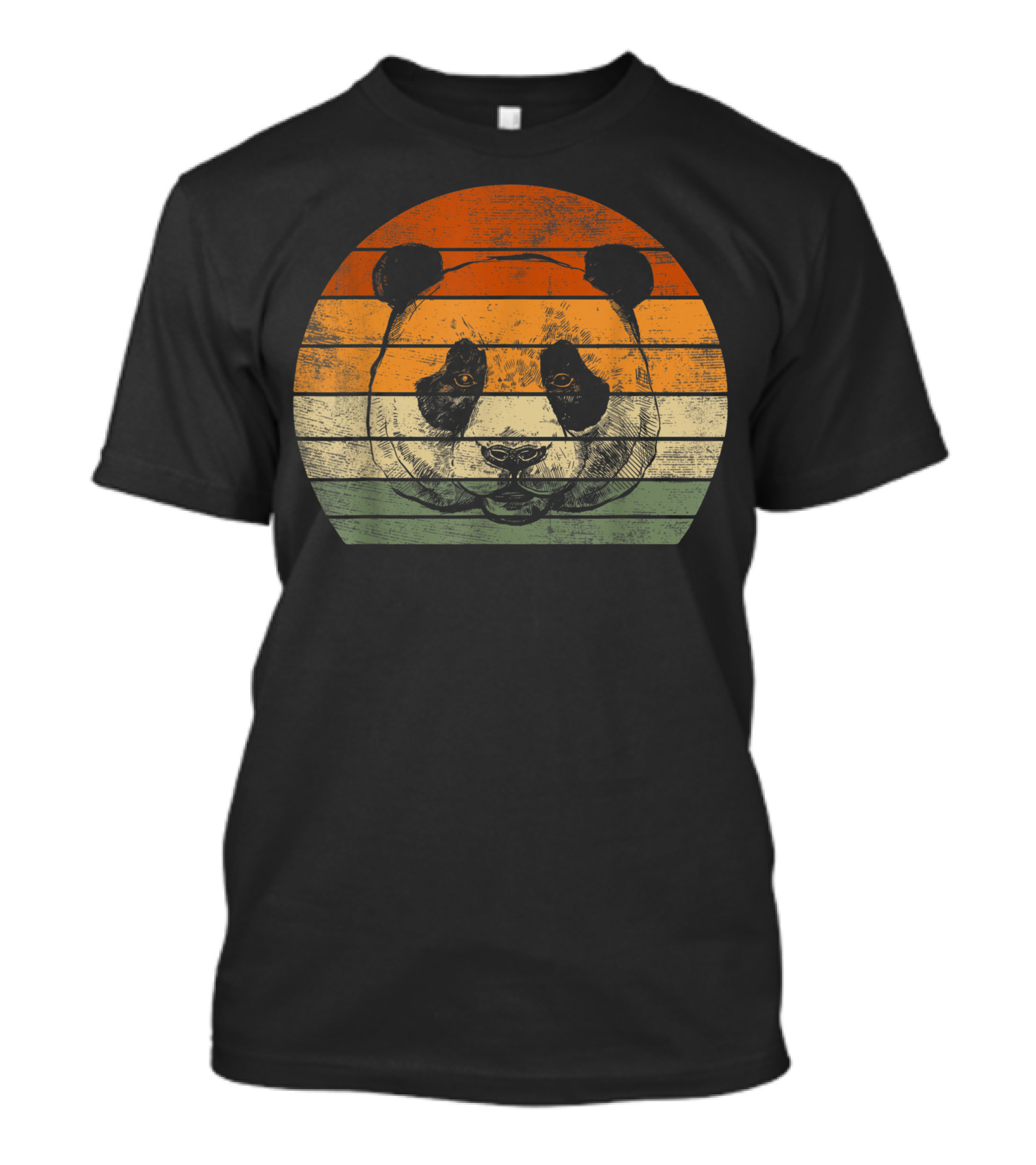 Panda Men Panda Bear Vintage Sunset Face T-Shirt
