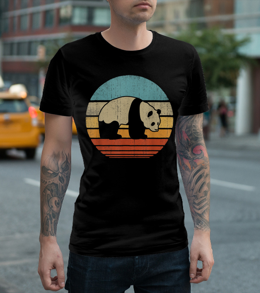 Panda Vintage Retro 60S 70S Zoo Animal Bear Lover T-Shirt