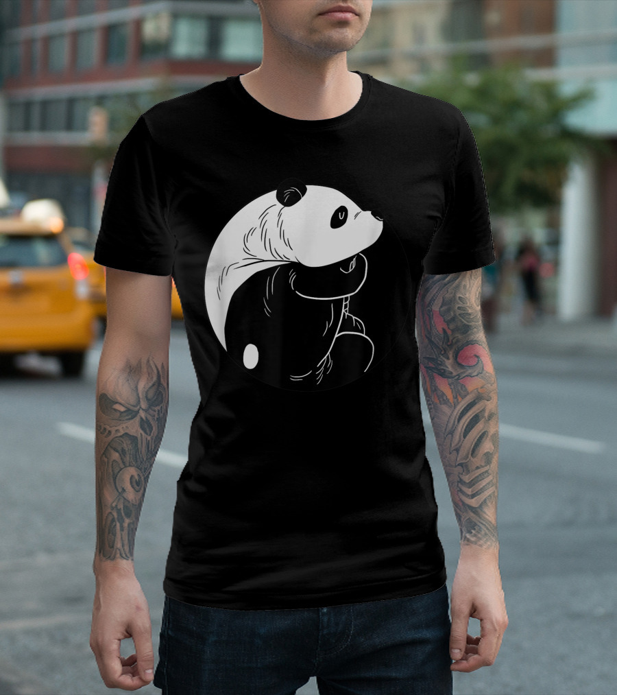 Panda Yin Yang Harmony Balance Humor Animal Puns Yin Yang Panda Symbol Puns T-Shirt