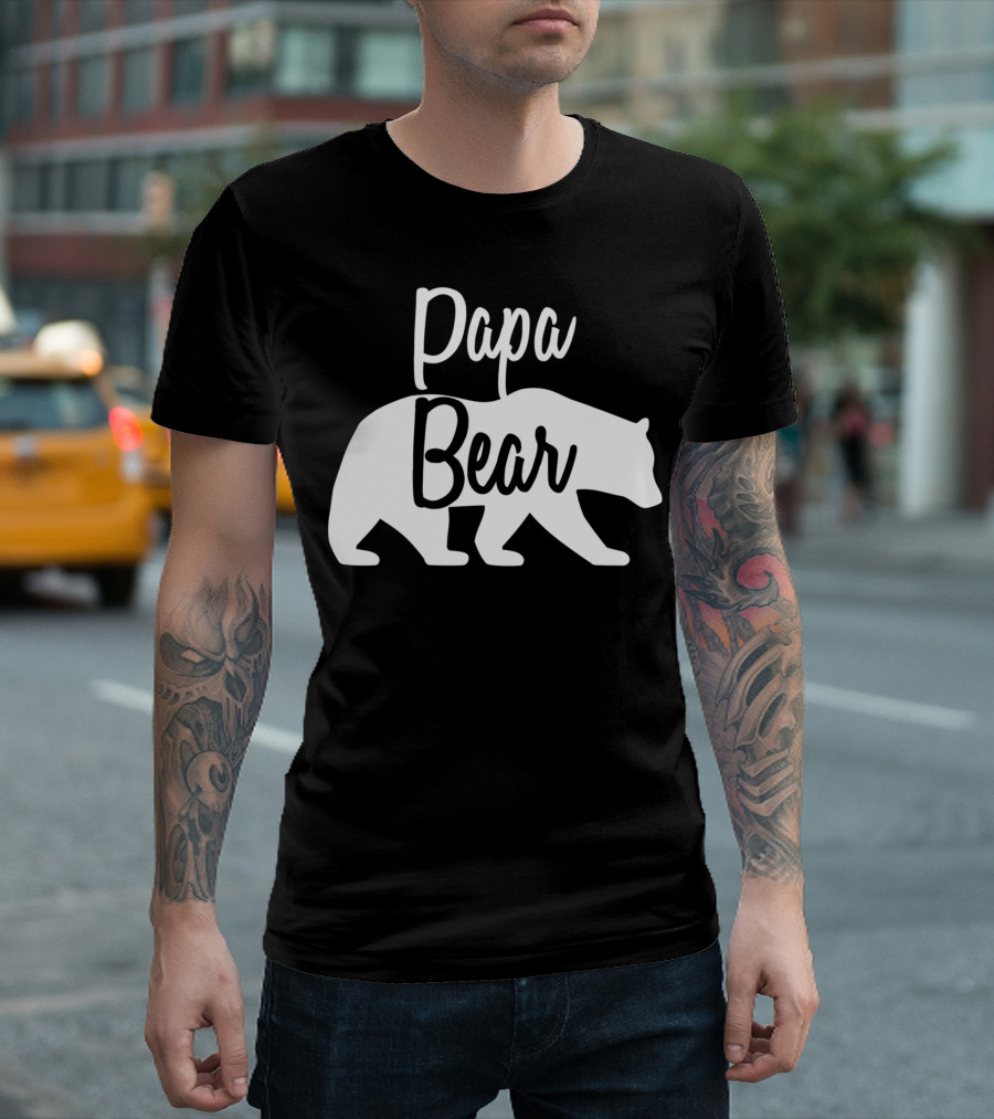 Papa Bear Silhouette Family Matching T-Shirt