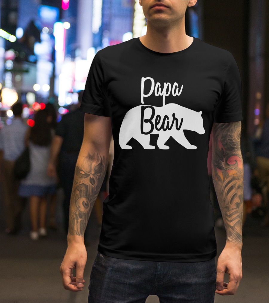 Papa Bear Silhouette Family Matching T-Shirt
