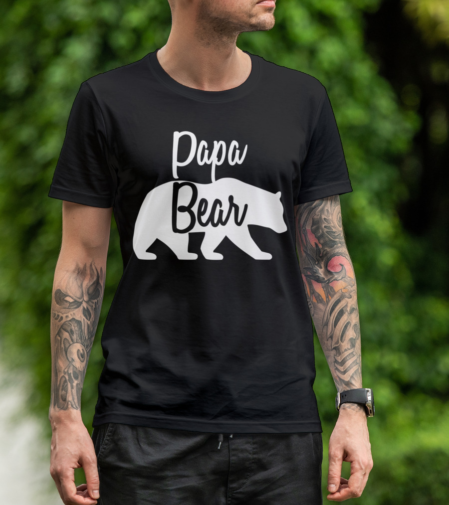 Papa Bear Silhouette Family Matching T-Shirt