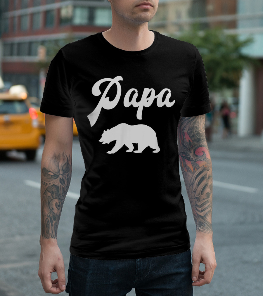 Papa Bear Polar Bear Walking T-Shirt