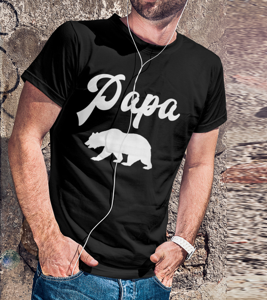 Papa Bear Polar Bear Walking T-Shirt
