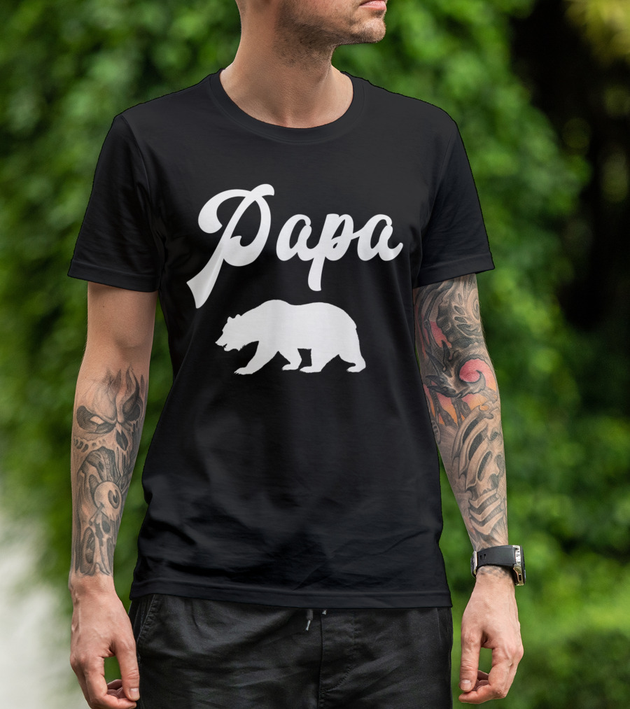 Papa Bear Polar Bear Walking T-Shirt