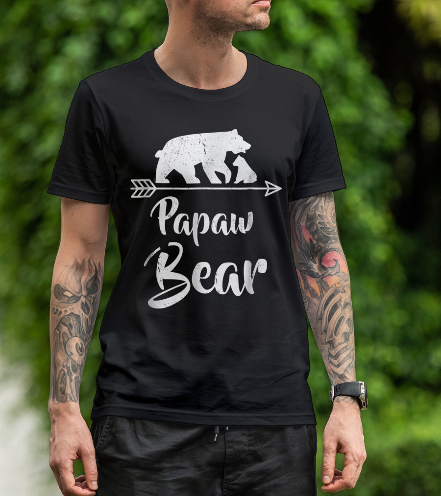 Papaw Bear Arrow Bear Cubs Fathers Tshirt T-Shirt