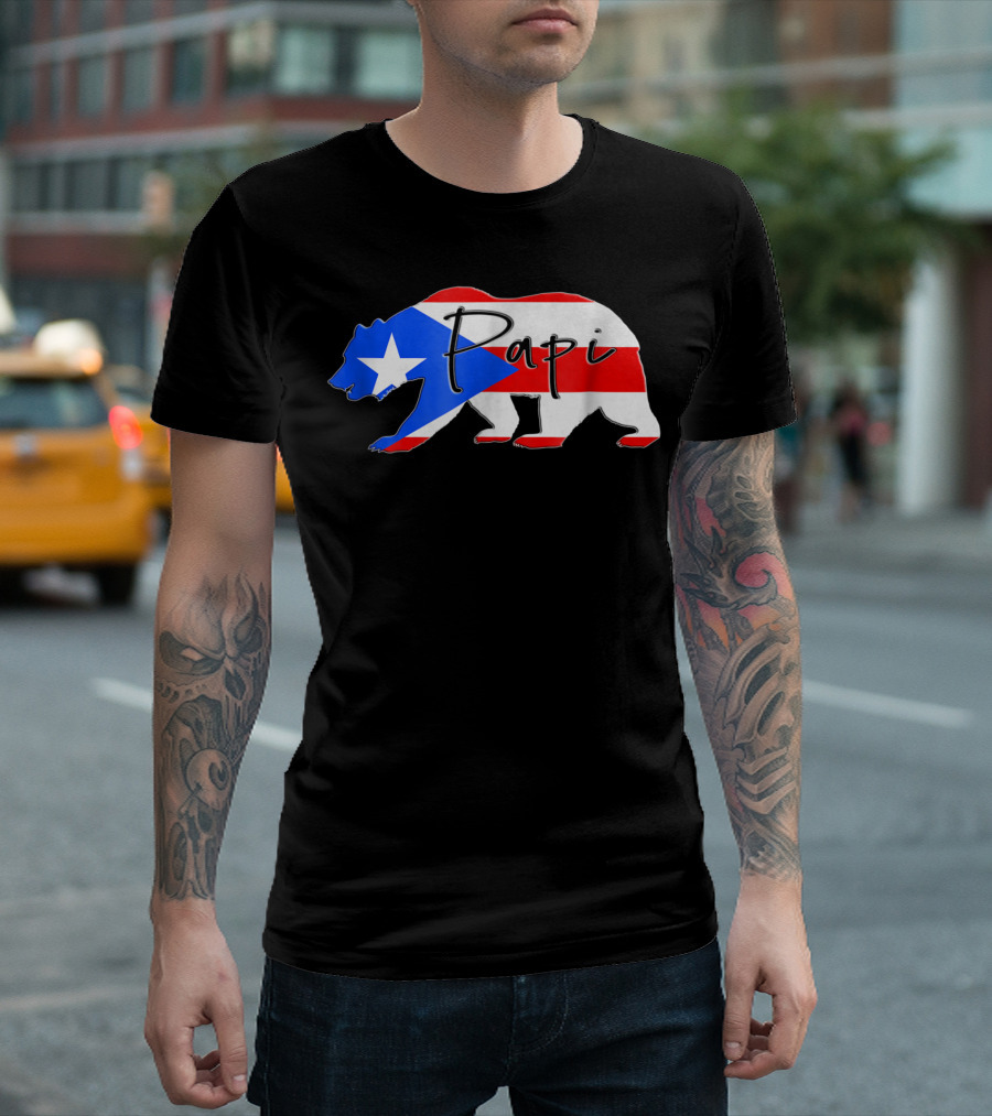 Papi Bear Puerto Rico Flag Boricua Pride T-Shirt