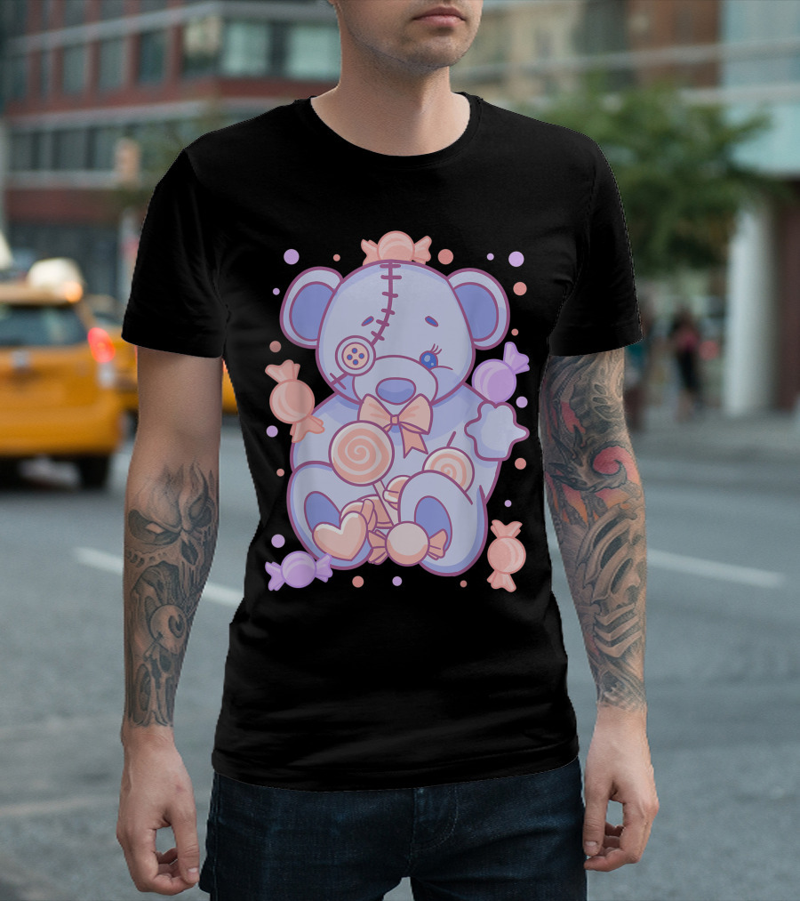 Pastel Goth Teddy Bear Candy Aesthetic Goth T-Shirt