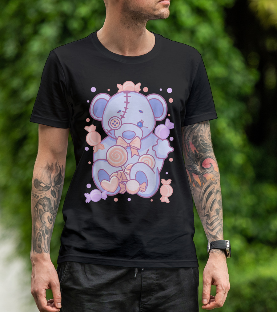 Pastel Goth Teddy Bear Candy Aesthetic Goth T-Shirt