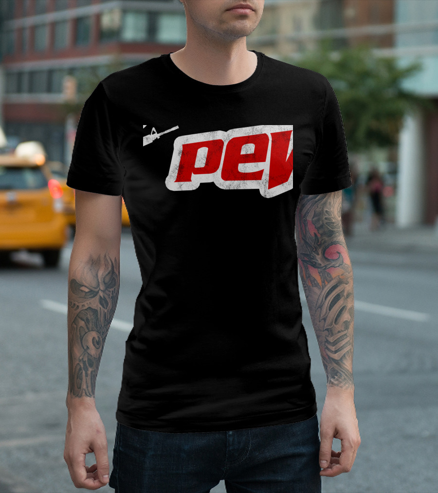 Pew Pew AR15 Rifle Gun Support 223 556 Bear Arms T-Shirt