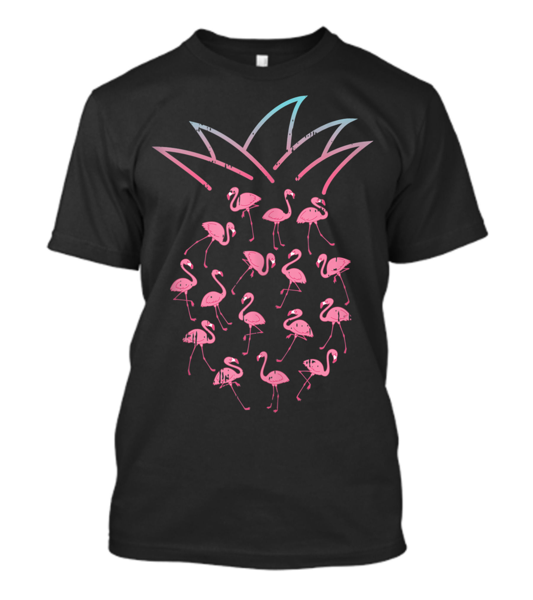 Pineapple Flamingo Cute Tropical Fruit Hawaii Fun Vintage T-Shirt