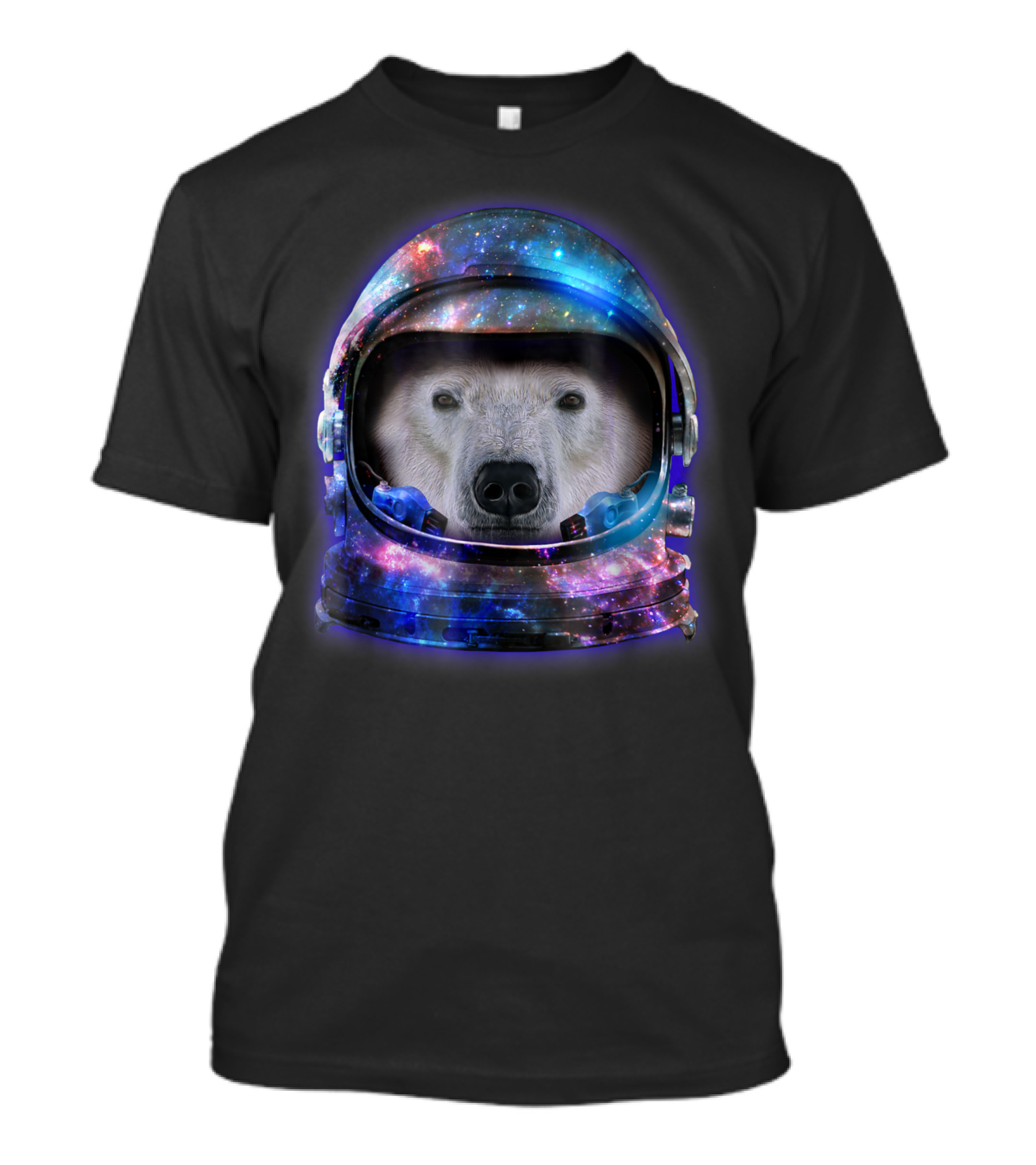 Polar Bear Galaxy Space Astronaut Helmet T-Shirt