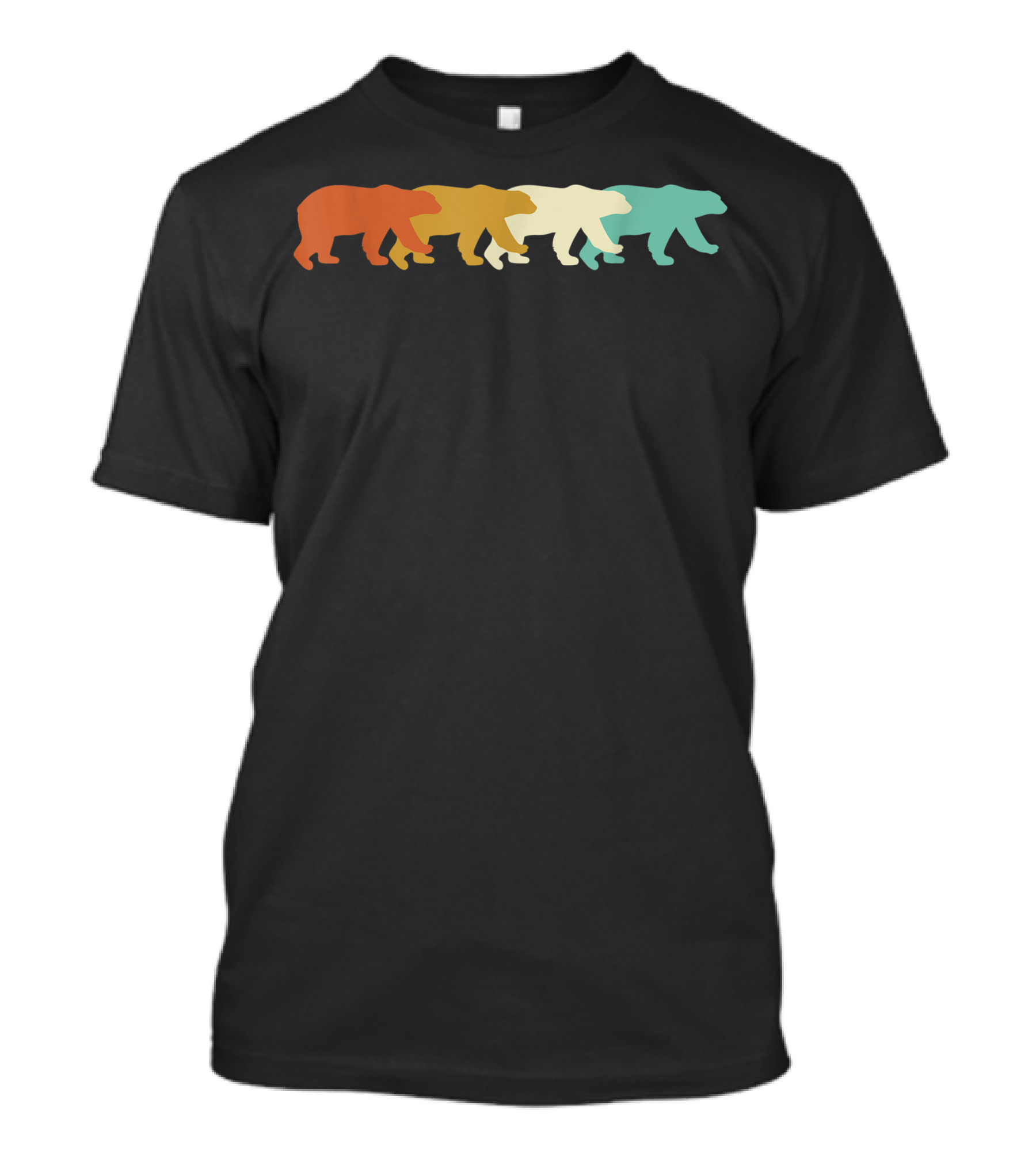 Retro Polar Bear Silhouette Colorful Vintage Animal T-Shirt