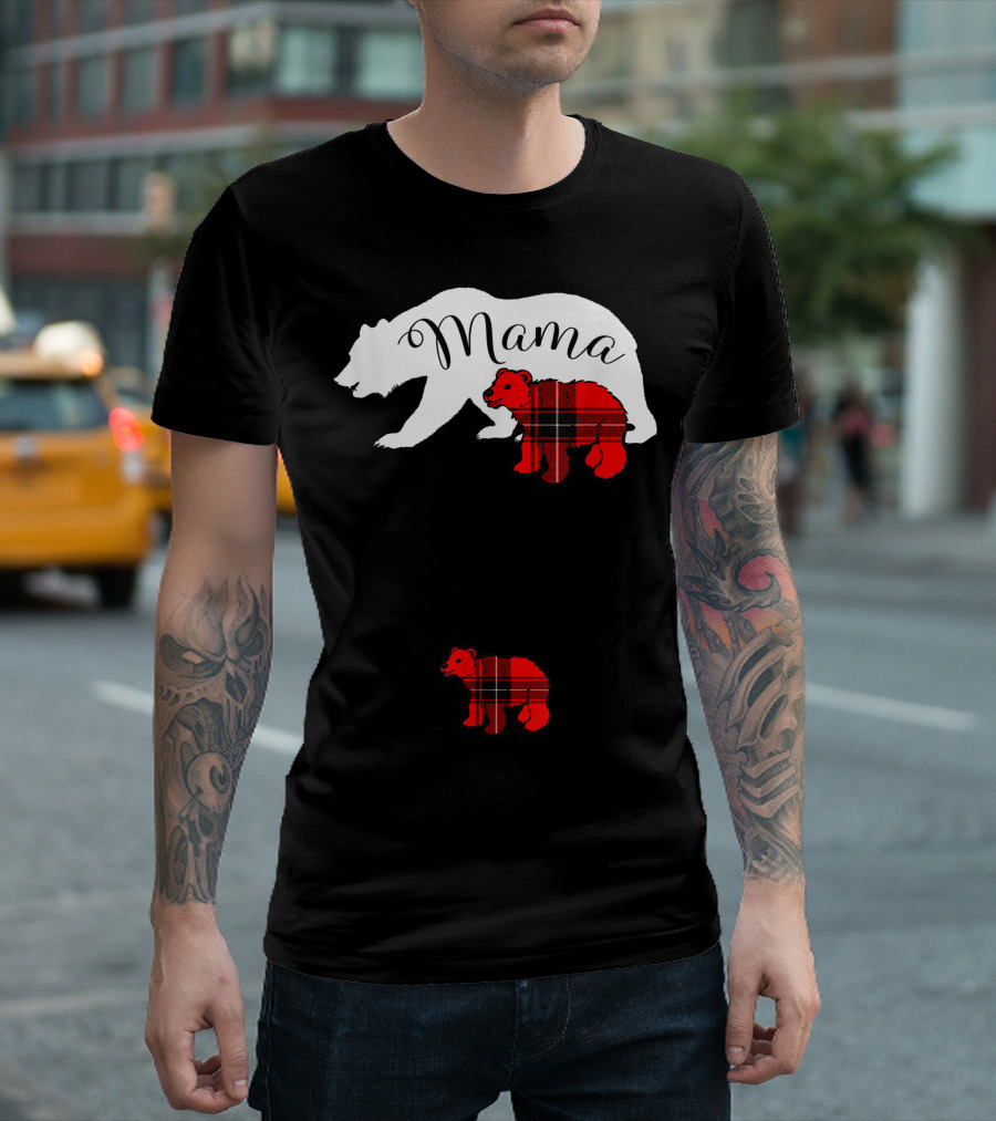 Mama Bear Two Cubs Pregnancy Announcement Gender Reveal T-Shirt