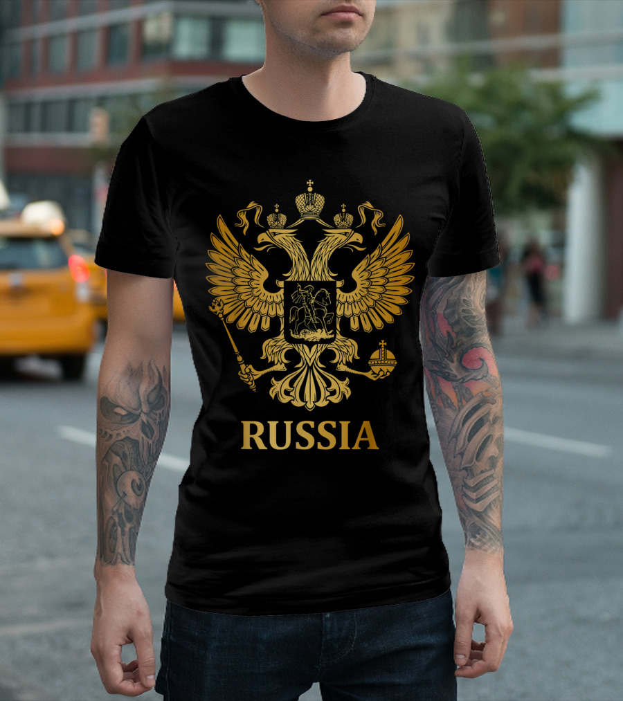 Russia Proud Coat of Arms Emblem Flag T-Shirt