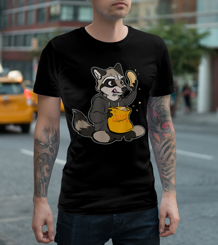 Raccoon Chips Raccoon Furry Furries Tail Ears Cosplay Chapel T-Shirt