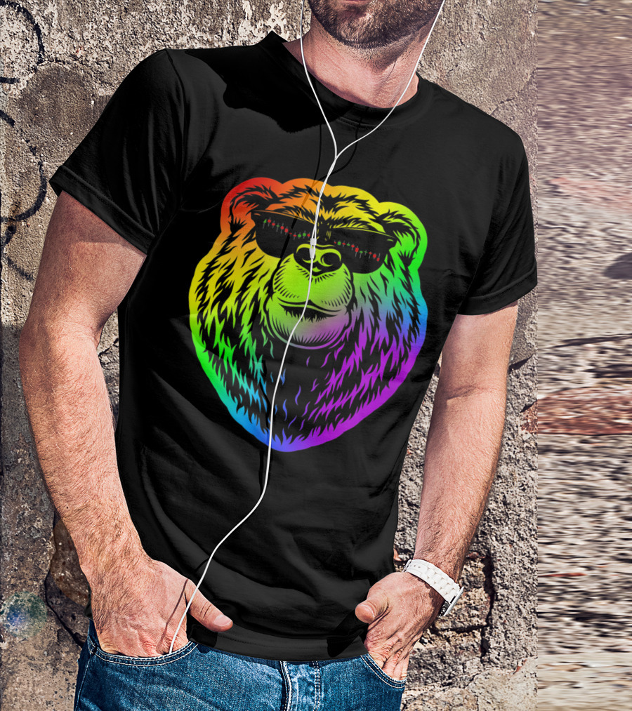 Rainbow Bear Wallstreetbets Sunglasses T-Shirt